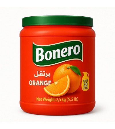 Bonero flavoured instant powder drink orange– 2.5kg/20L  