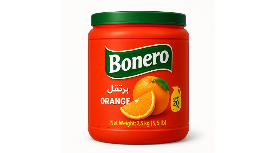 Bonero flavoured instant powder drink orange– 2.5kg/20L