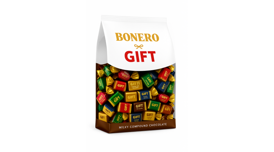 BONERO Gift Milky Compound Chocolate Bag – Where Velvety Milk Chocolate Meets Elegant Presentation for a Truly Sophisticated Gift