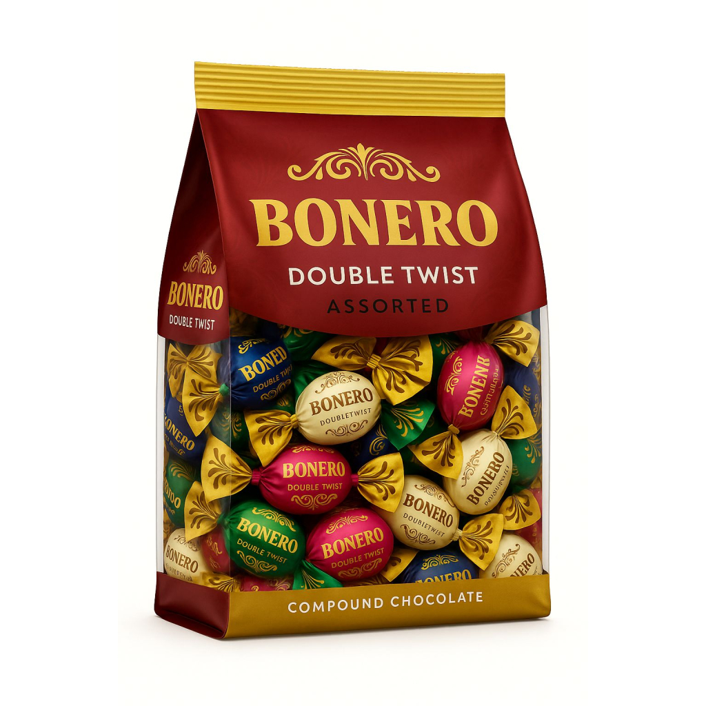 Bonero compound chocolate double twist assorted - Turkish manufacturer
