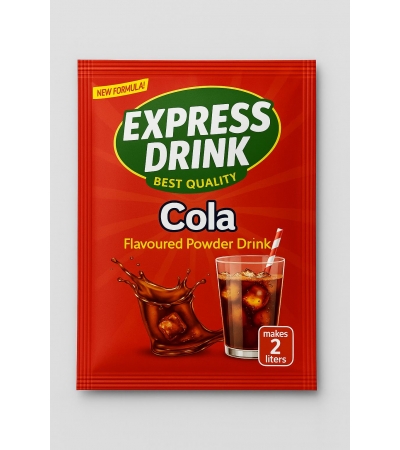 Express drink flavoured instant powdered juice cola – 10gr/2L sachets