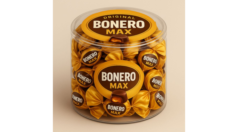  Bonero Double Twist Caramel Filled Compound Chocolate PVC