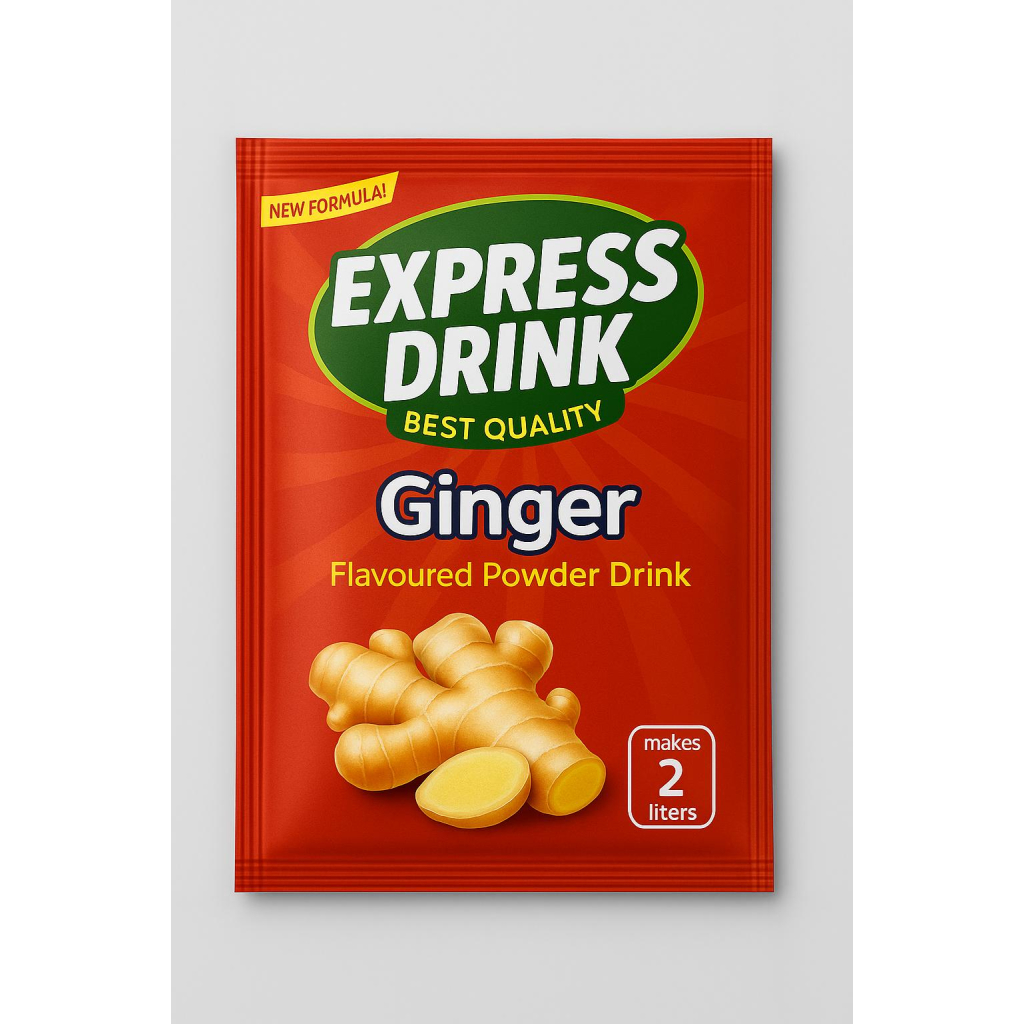 Express Drink Ginger Flavoured Instant Powder Juice – 9g/10g Sachets