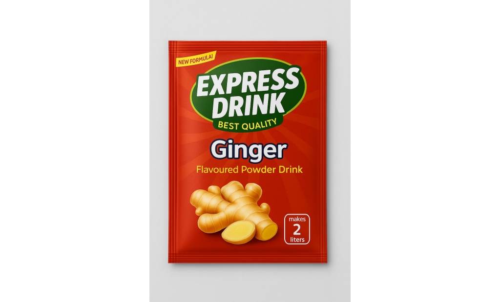 Express Drink Ginger Flavoured Instant Powder Juice – 9g/10g Sachets