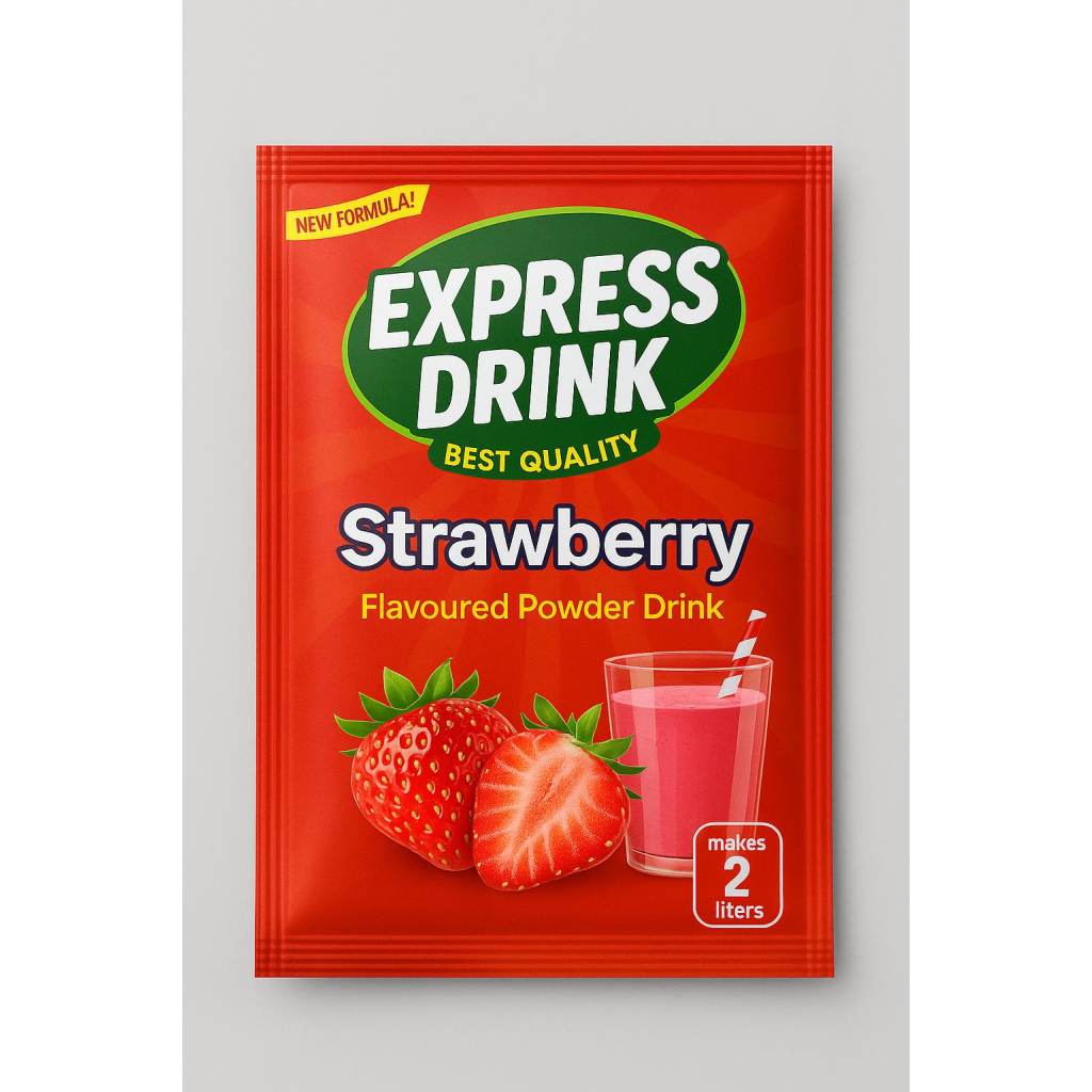 Express Drink powder drink in strawberry flavor