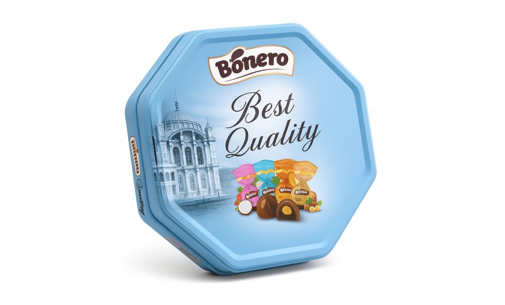 Bonero best quality chocolate octagonal tin box 500g