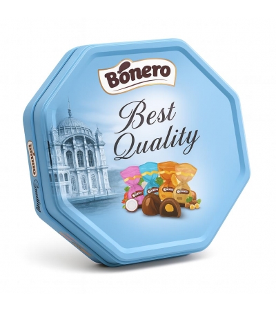 Bonero best quality chocolate octagonal tin box 500g