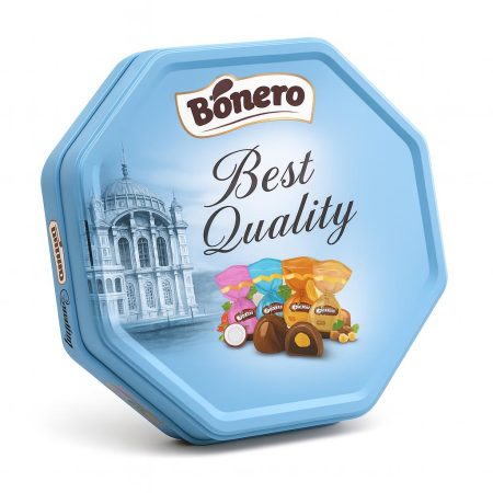 Bonero best quality chocolate octagonal tin box 500g