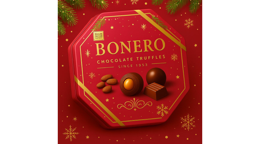 The Bonero gift – Octagonal christmas Chocolate Tin