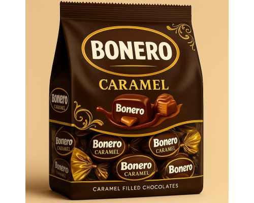 Bonero Compound Chocolate with Caramel Filling Bag