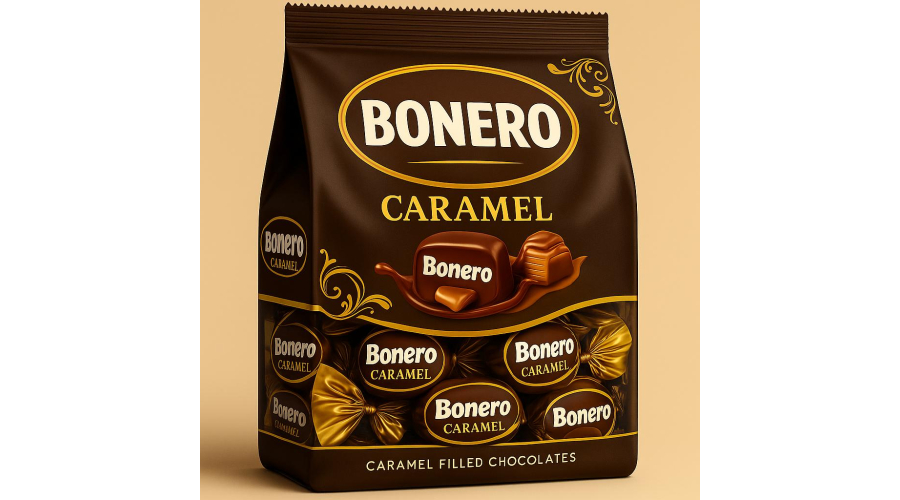 Bonero Compound Chocolate with Caramel Filling Bag