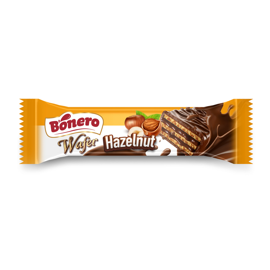 Bonero chocolate coated wafer with hazelnut cream
