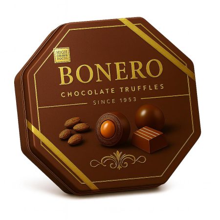 Bonero octagonal tin gift box chocolate truffles 