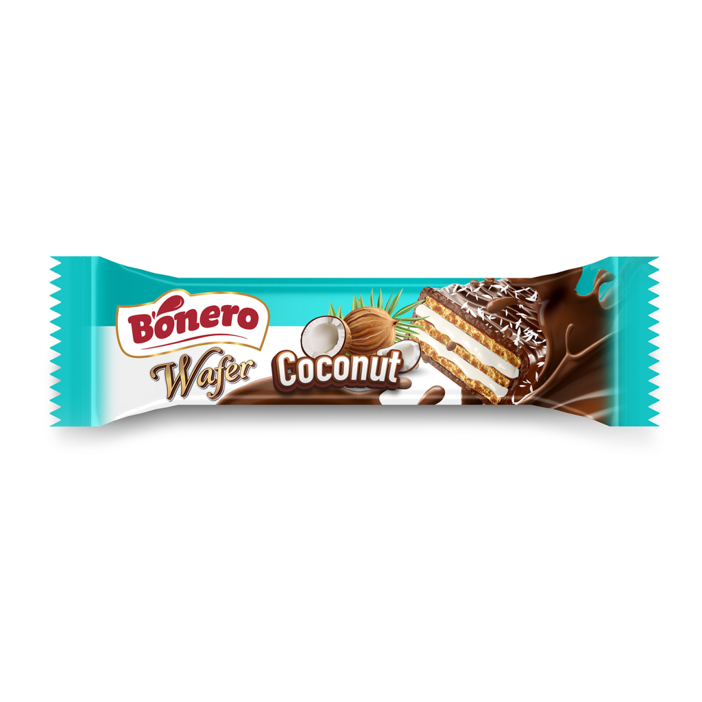 Bonero chocolate covered wafer with coconut cream 