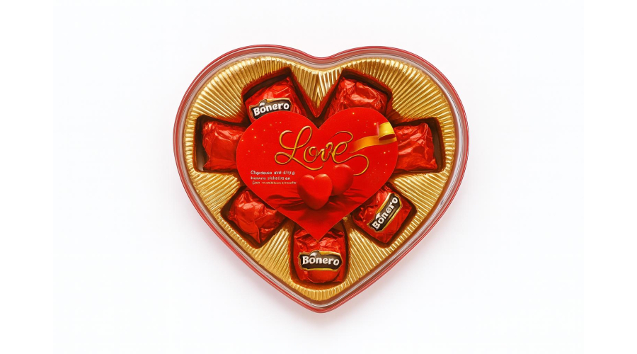 Bonero mini heart strawberry flavoured cocoline chocolates
