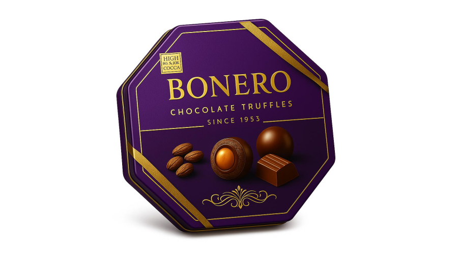 Bonero Octagonal Tin Box Purple