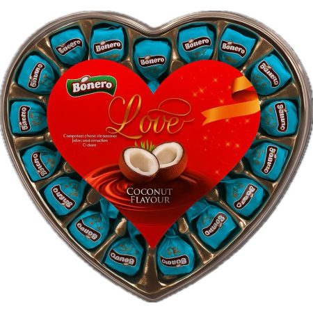 Bonero heart shaped chocolate gift box - coconut filling