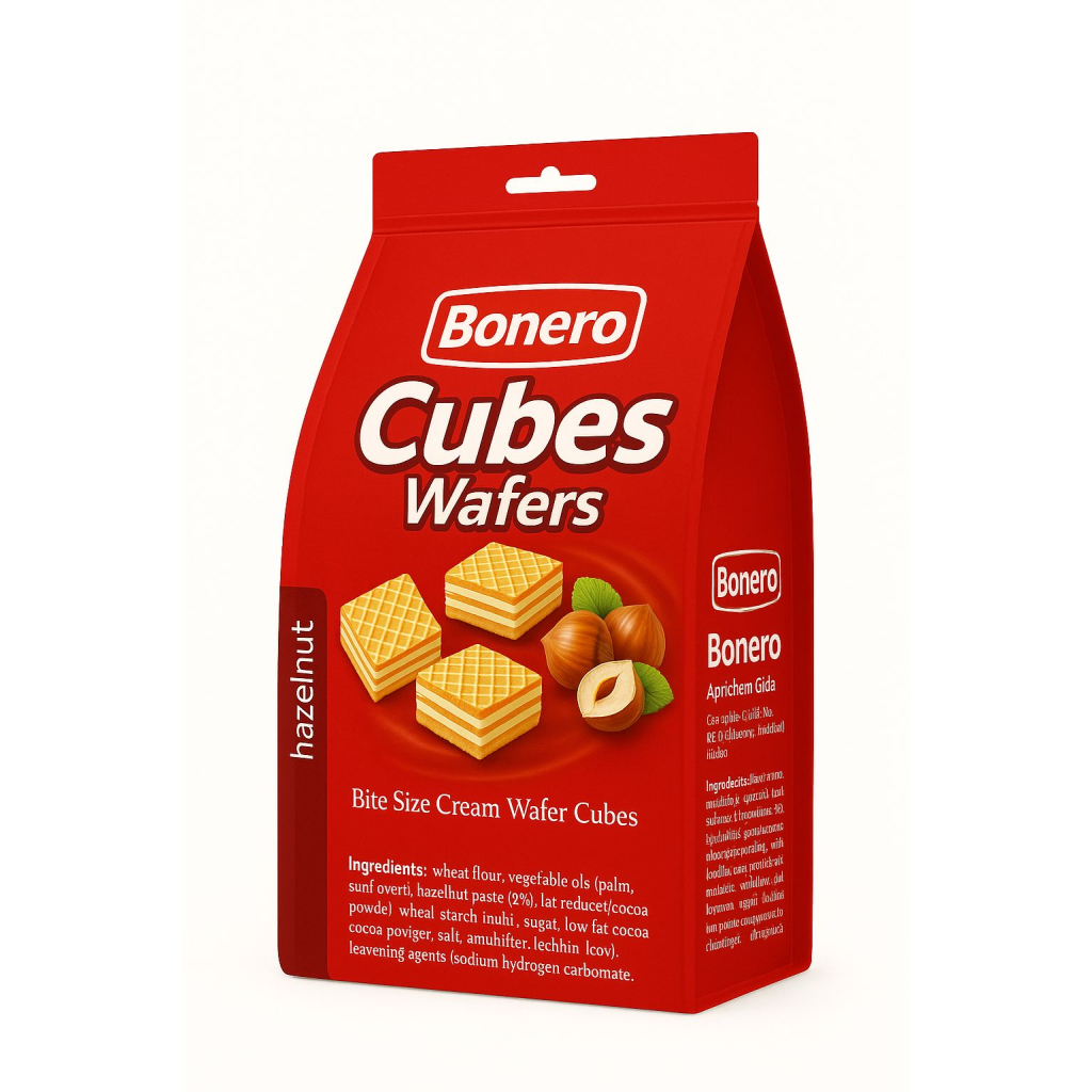  Bonero hazelnut chocolate cream cube wafers 150 grams 
