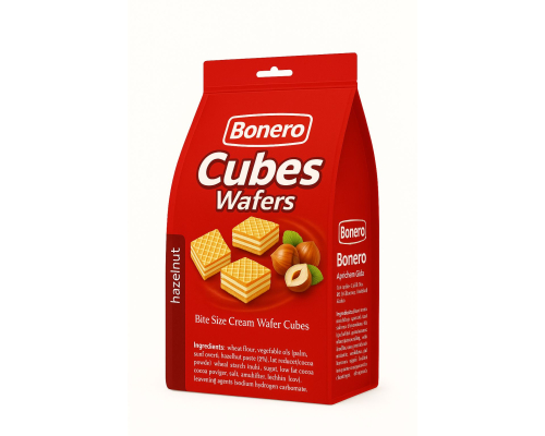 Developing a Cube Wafer Line with Bonero Hazelnut Chocolate Cream Cube Wafers 150g