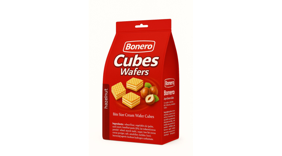 Developing a Cube Wafer Line with Bonero Hazelnut Chocolate Cream Cube Wafers 150g