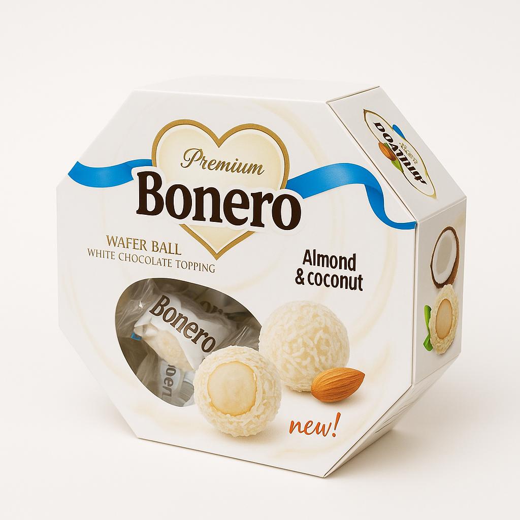 Bonero coconut wafer ball with coconut cream and almond 