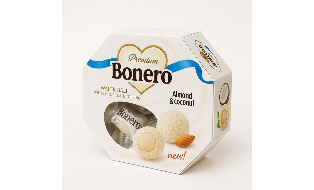 Bonero coconut wafer ball with coconut cream and almond 
