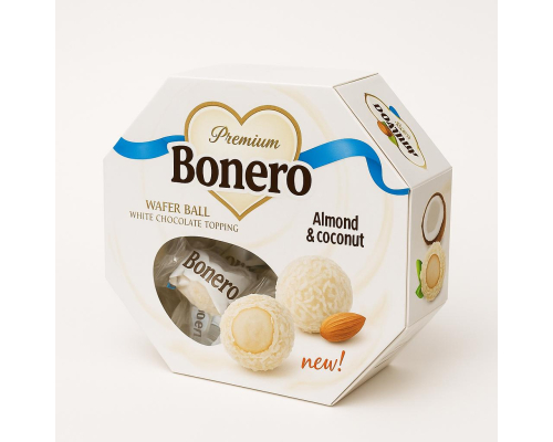 Bonero Coconut Wafer Ball with Silken Coconut Cream & Golden Almond