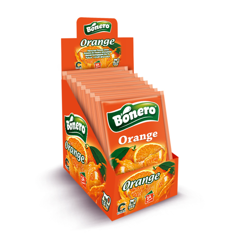 Bonero Orange Flavoured Instant Powder Juice – 9g/10g Sachets 