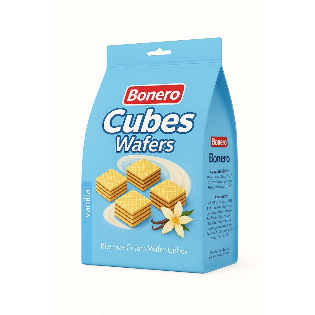 Bonero vanilla cream cube wafer 150 grams