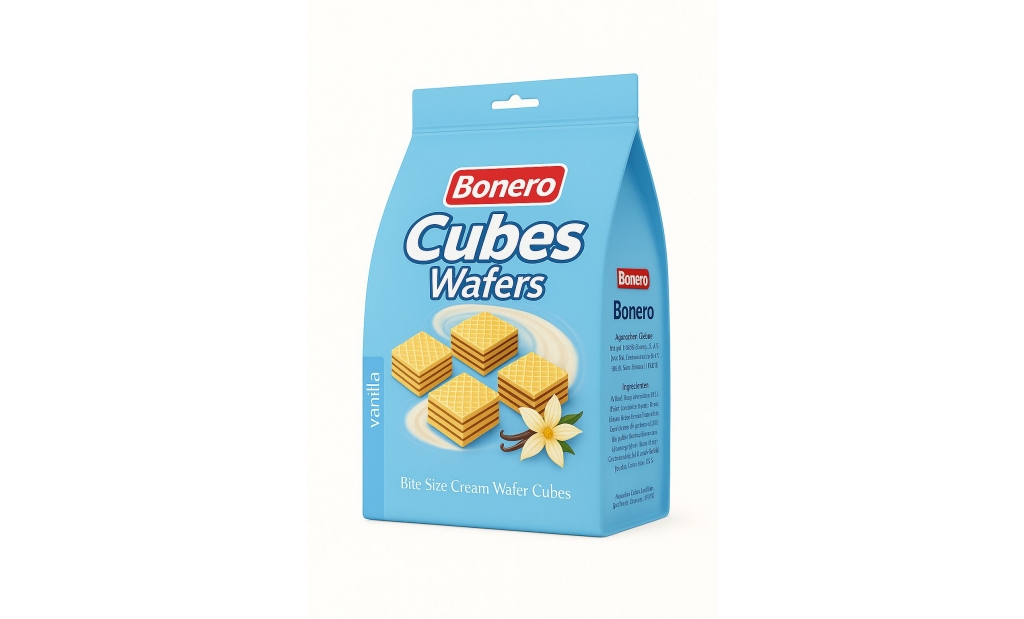 Bonero vanilla cream cube wafer 150 grams