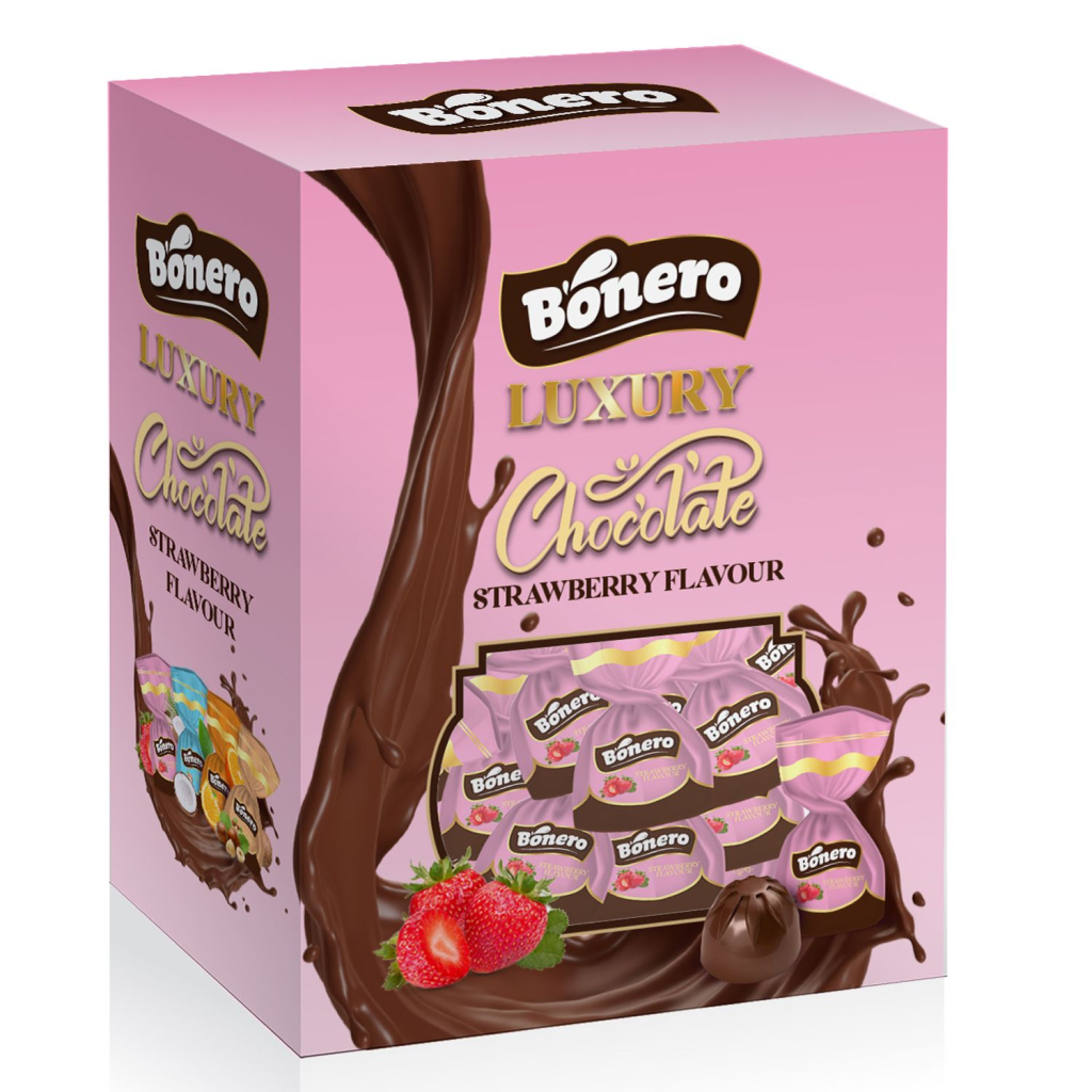Bonero cream filled compound chocolate 2kg - strawberry 