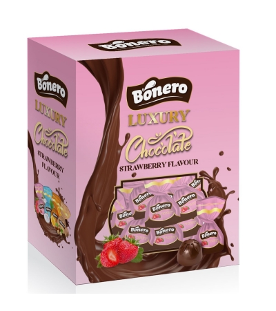 Bonero cream filled compound chocolate 2kg - strawberry 