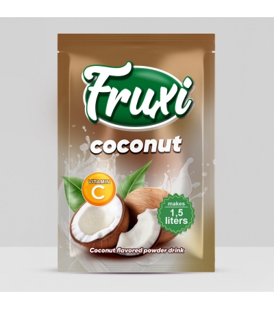 Fruxi flavoured instant powder drink coconut – 9gr/1.5L  sachets 