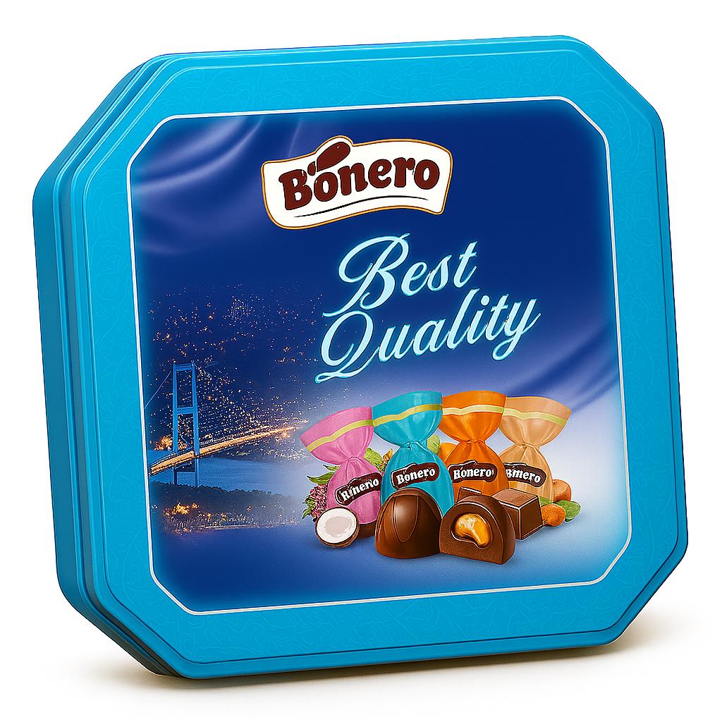 Bonero single twist chocolate octagonal tin gift box