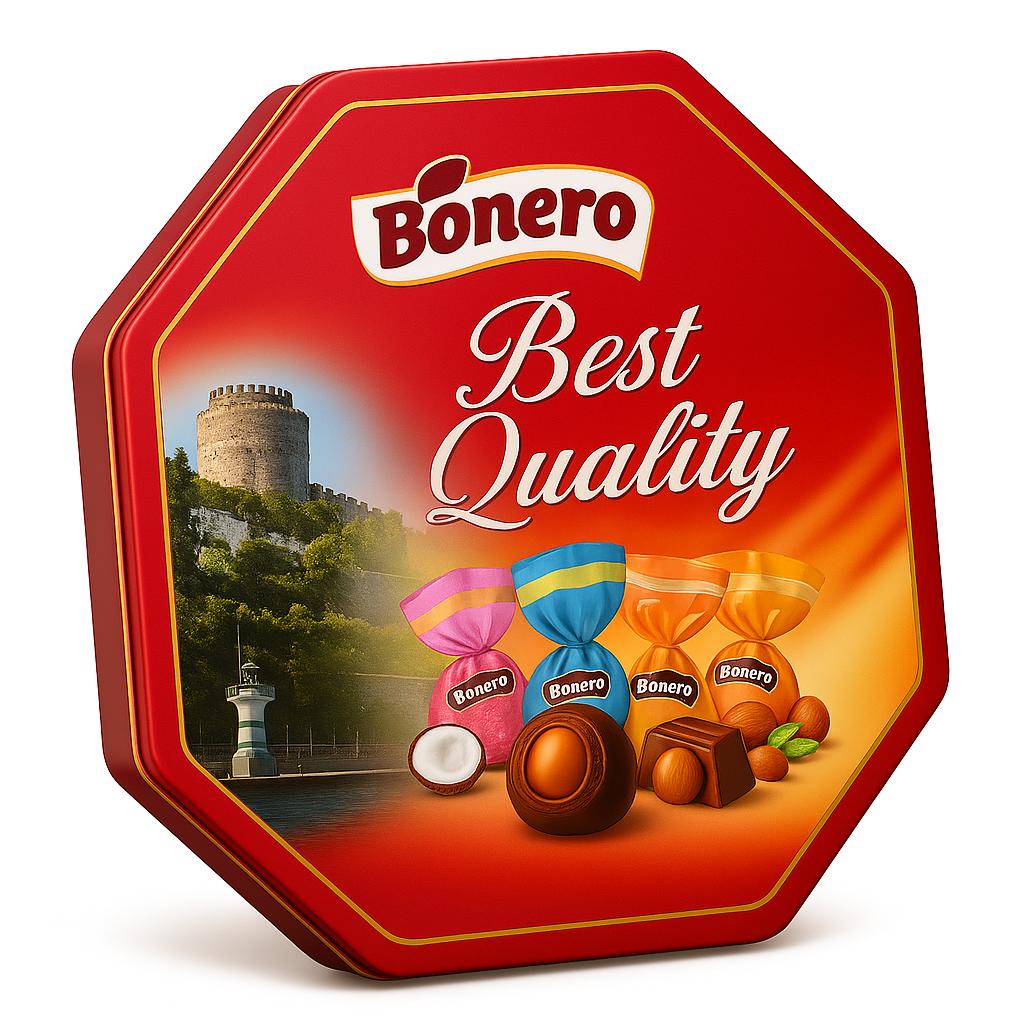 Bonero chocolate orctagonal tin gift box assorted 