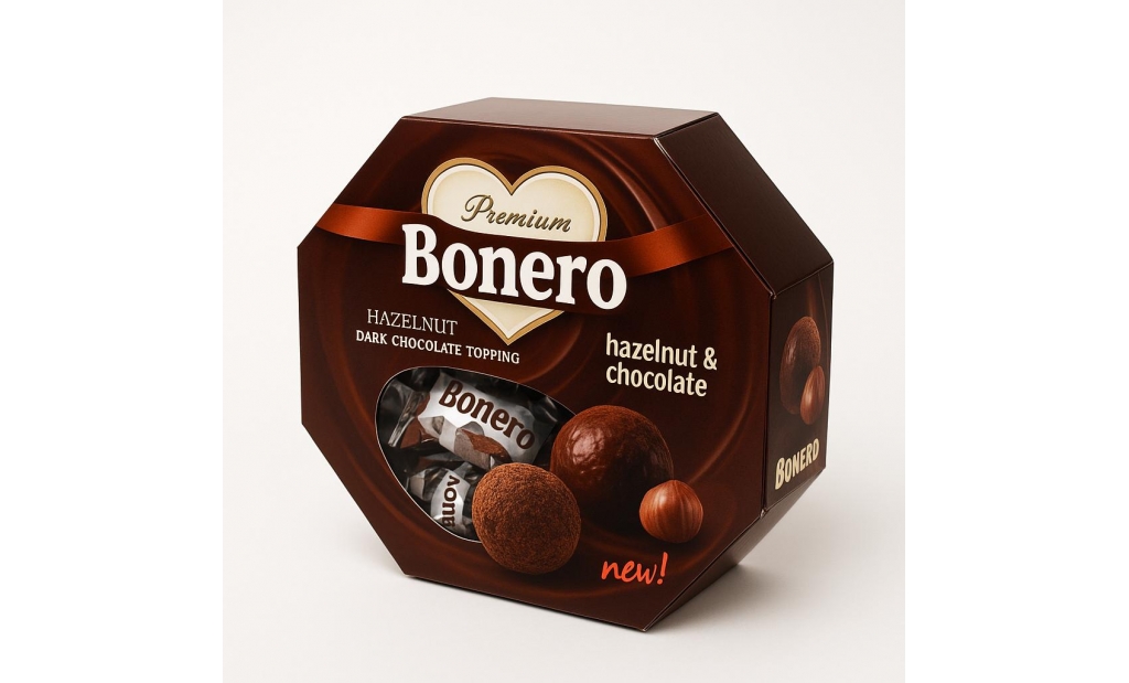 Bonero dark chocolate filling wafer ball with hazelnut
