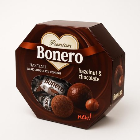 Bonero dark chocolate filling wafer ball with hazelnut