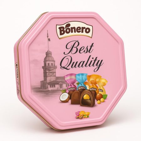 Bonero assorted chocolate valentine octagonal tin gift box 500g