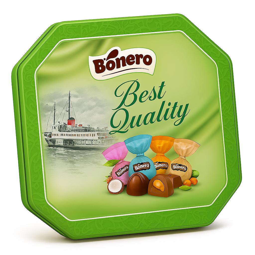 Bonero best quality assorted chocolate octagonal tin box