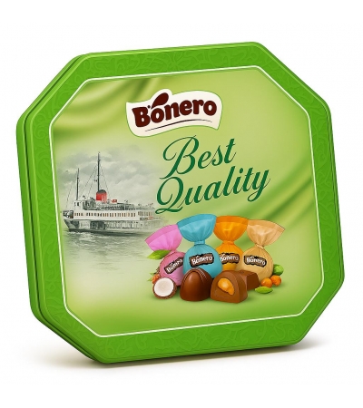 Bonero best quality assorted chocolate octagonal tin box
