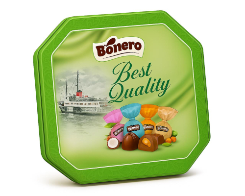 Bonero best quality assorted chocolate octagonal tin box