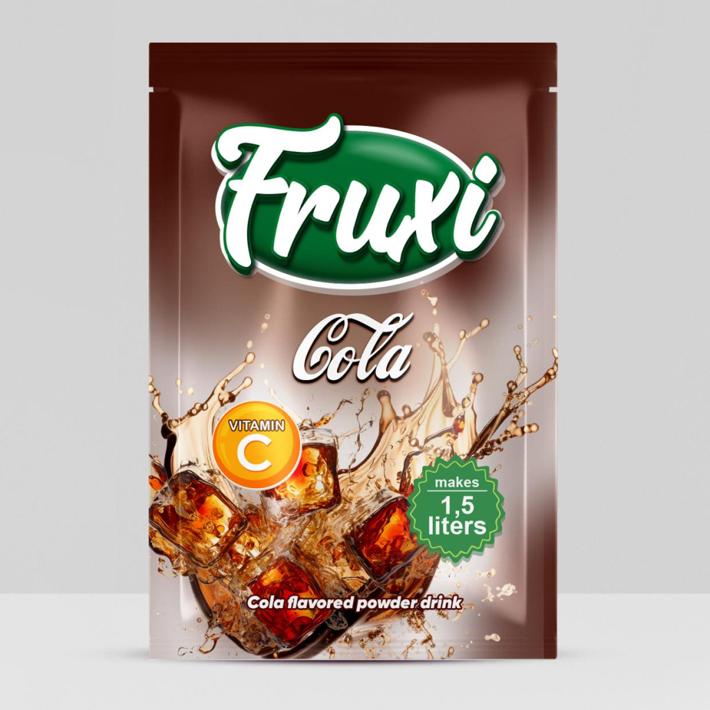 Fruxi flavoured instant powder drink cola – 9gr/1.5L  sachets 