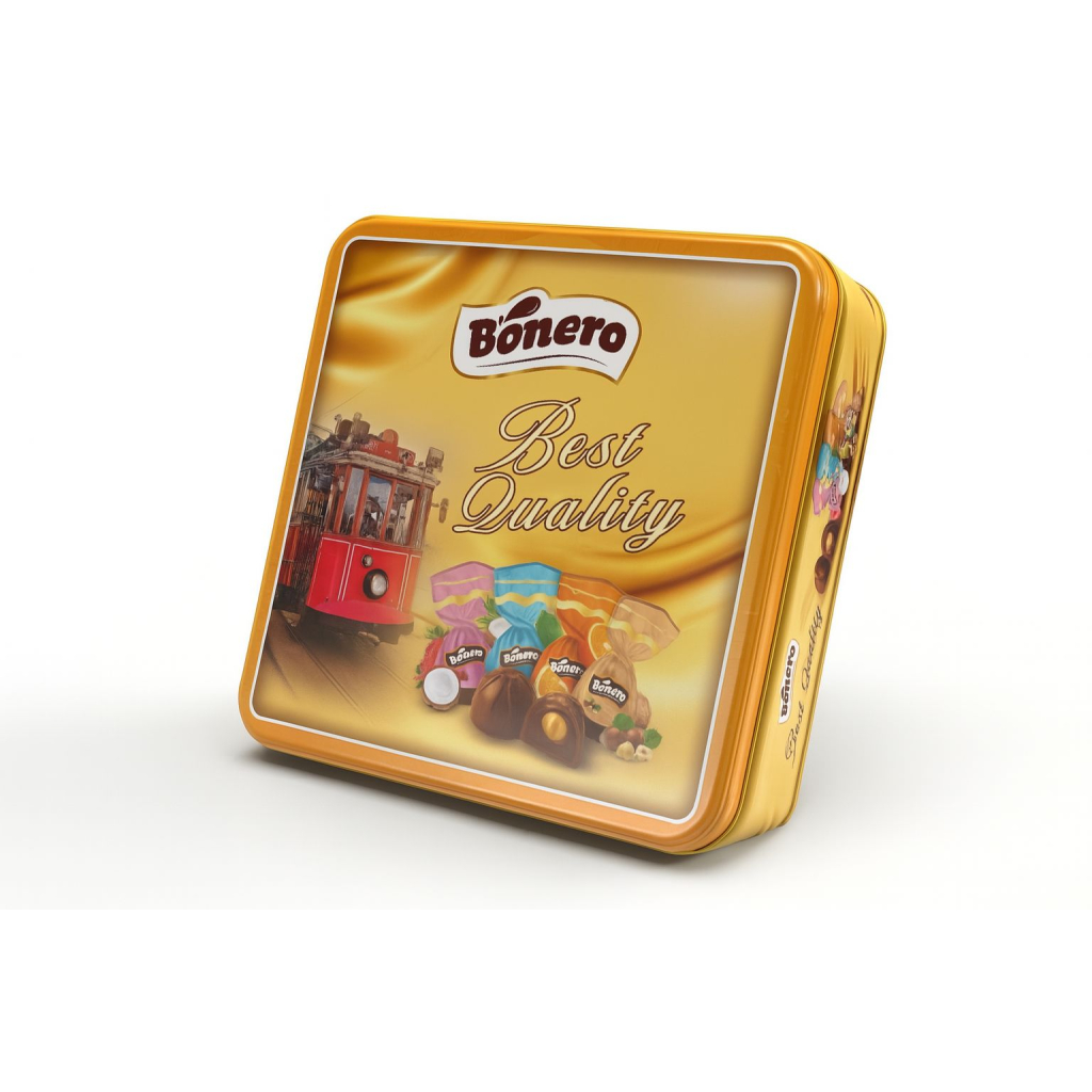 Luxury bonero square tin gift box assorted chocolates