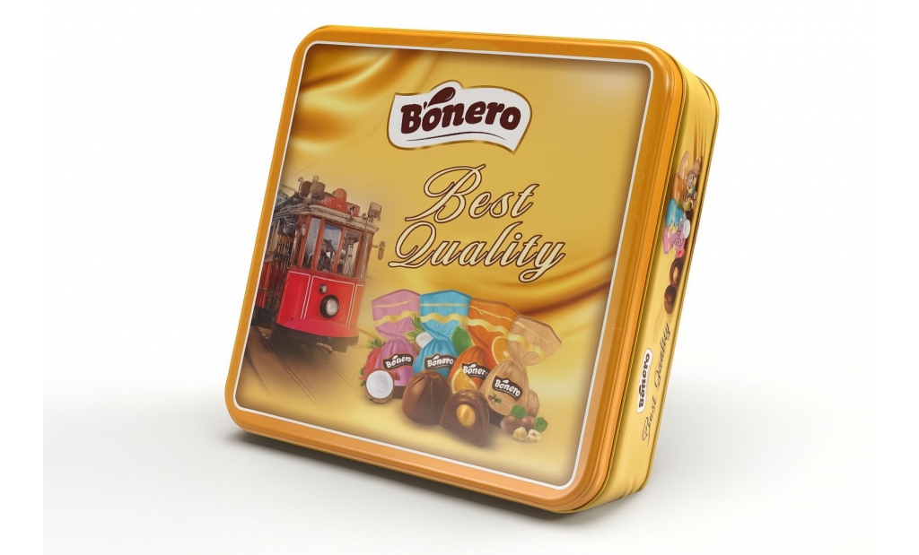 Luxury bonero square tin gift box assorted chocolates