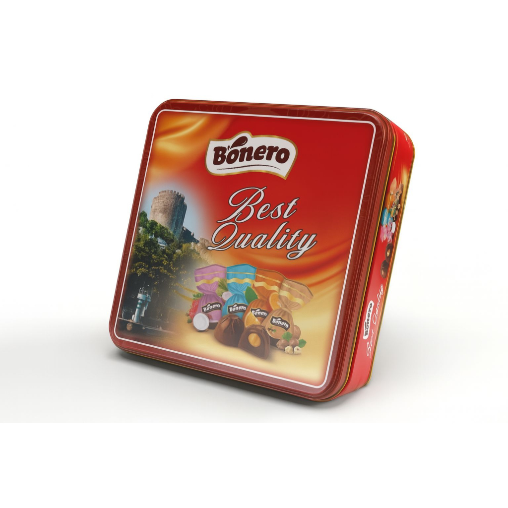 Bonero istanbul chocolate valentine's square tin gift box