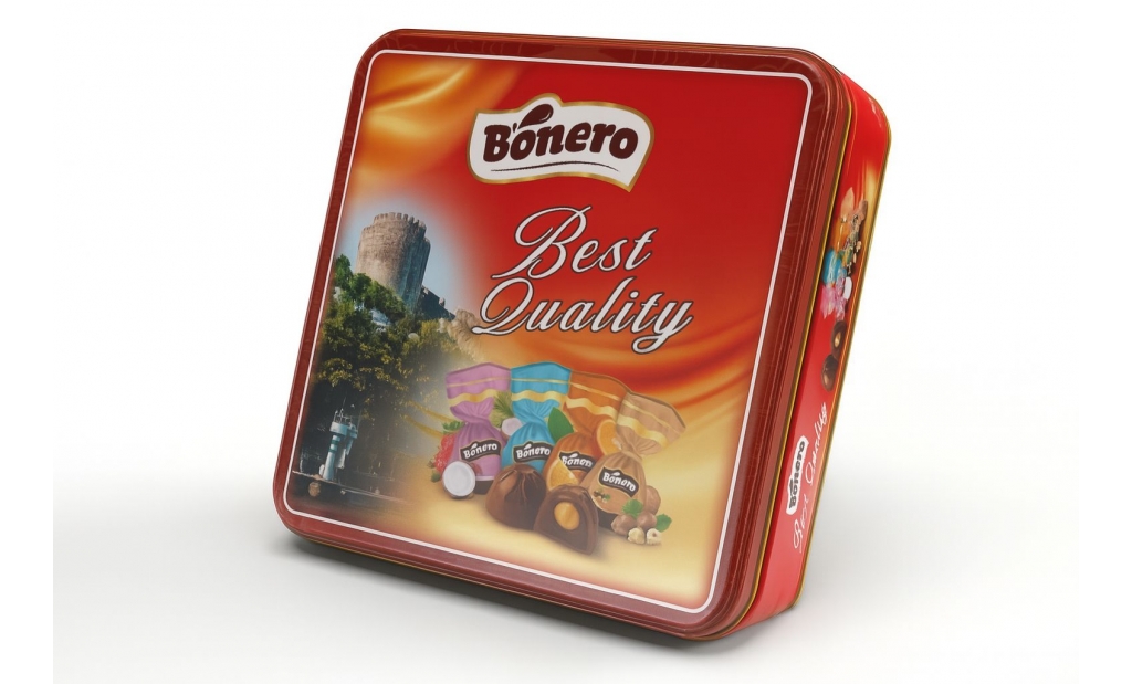 Bonero istanbul chocolate valentine's square tin gift box