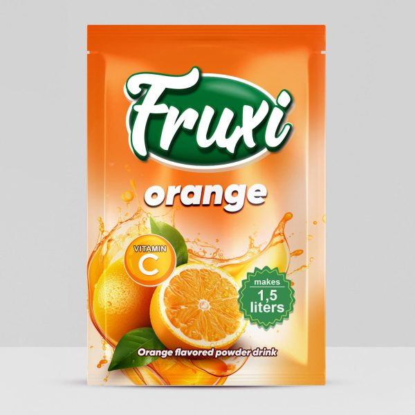 Fruxi Orange Flavoured Instant Powder Juice – 9g/10g Sachets 