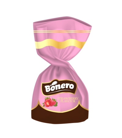 Bonero compound chocolate with strabwerry chocolate filling