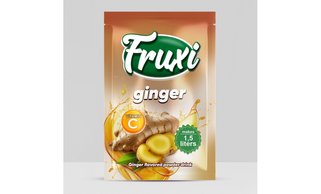 Fruxi flavoured instant powder drink ginger– 9gr/1.5L  sachets 