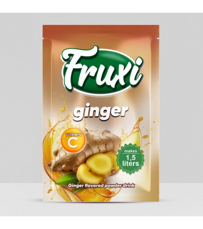 Fruxi flavoured instant powder drink ginger– 9gr/1.5L  sachets 